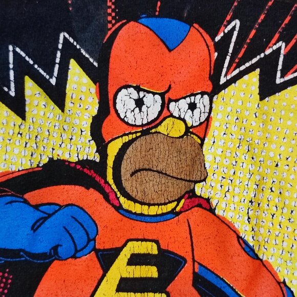 The Simpsons Homer Superhero T-shirt men's size L black with graphic design - Picture 3 of 7